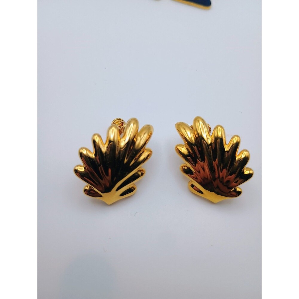 Vintage Gold Plated Sergio Valente Clip On Earrings - Screw Backs